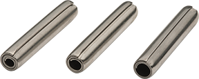 Richtige Auswahl des Durchmessers und der Ausführung: Beginnen Sie mit der Belastung, der der Stift ausgesetzt sein wird. Bewerten Sie dann das Trägermaterial, um die Stiftausführung des Spiralspannstifts festzulegen. Der Stiftdurchmesser, der diese Belastung übertragen kann, lässt sich dann anhand der Tabellen für die Abscherkraft ermitteln.