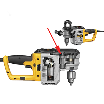 Position der mechanischen Kupplungsbaugruppe im DEWALT Gerät