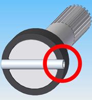 Spiralspannstift befestigt die Welle am Motor