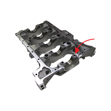 Pass-Spannbuchsen im unteren Motorblock