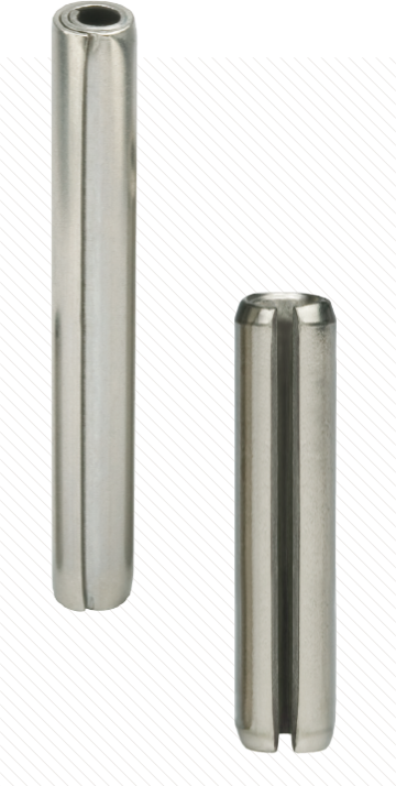 Spiralspannstift (Bild links) und Geschlitzte Spannhülse (Bild rechts)